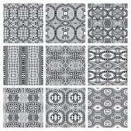 set of grey different seamless vintage geometric pattern N3