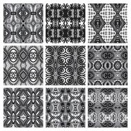set of grey different seamless vintage geometric pattern N4