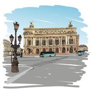 Opera Garnier Paris France Vector illustration N3