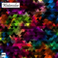 Watercolor triangle ornament Geometric aquarelle