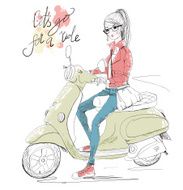 Girl on Scooter N2
