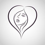 Woman vector logo design template Girl silhouette - cosmetics