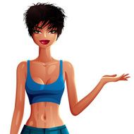 Beautiful vector lady illustration upper body portrait