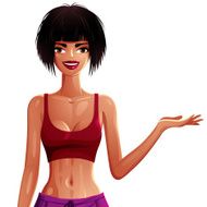 Beautiful vector lady illustration upper body portrait N2