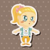 lady girl cartoon theme elements N174