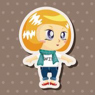 lady girl cartoon theme elements N176