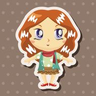 lady girl cartoon theme elements N177