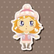 lady girl cartoon theme elements N178