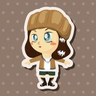 lady girl cartoon theme elements N179