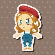 lady girl cartoon theme elements N180