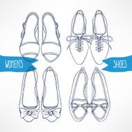 Set with sketch shoes