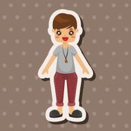boy man cartoon theme elements N175