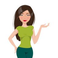 Brunette girl vector illustration