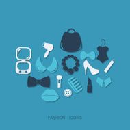 Flat concept set modern design fashion beauty jewelry N8
