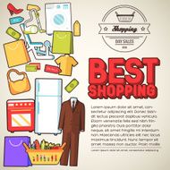 Many object purchased in the shop abstract background