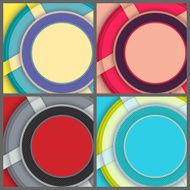 Set of banner templates with geometric pattern N6