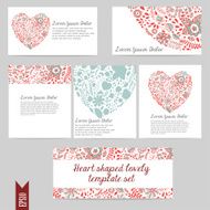 Heart shaped lovely template vector set