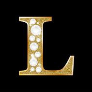 Letter L of gold and diamond