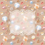 Love symbols background with emblem