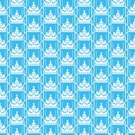 Seamless pattern Blue Vector N18