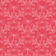 seamless pattern with ornament and dragonflies