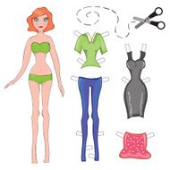 Cute dress up paper doll