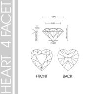 Heart 4 facet shape vector