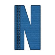 Alphabet Blue Jeans Letter N13