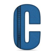 Alphabet Blue Jeans Letter N23