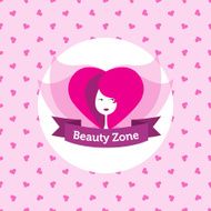Vector wine shop or bar logo design with hearts seamless