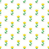 Vector flat yellow flowers seamless pattern