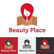 Vector flat beauty shop or spa salon logo set