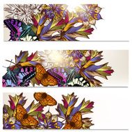 Floral brochures set