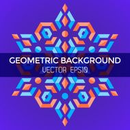 abstract geometric blue orange red jewels star violet background