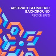 abstract geometric blue orange red jewels violet background