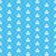 Seamless pattern Retro Blue N6