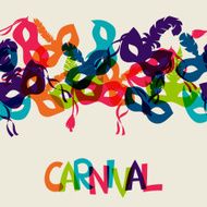 Celebration festive background design with carnival masks