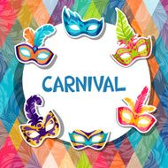 Celebration festive background with carnival masks stickers