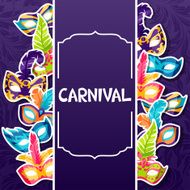 Celebration festive background with carnival masks stickers N3