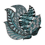 Doodling hand drawn amazing feathers in tattoo style