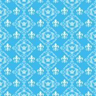 Seamless pattern Retro Blue N10
