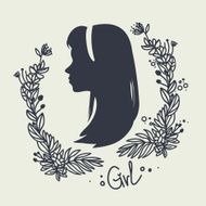 silhouette of a girl with long hair