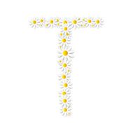 Flora Daisy Design Alphabet Vector Illustartion N6