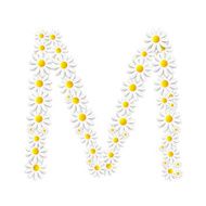 Flora Daisy Design Alphabet Vector Illustartion N12