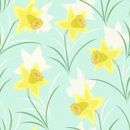 Seamless pattern with daffodils