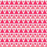 Heart shape vector seamless pattern Pink color