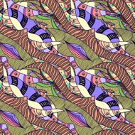 decorative pattern of the plant and abstract elements