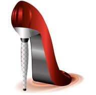 High heel red shoes