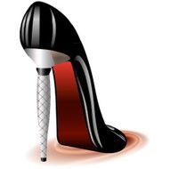 High heel black shoes