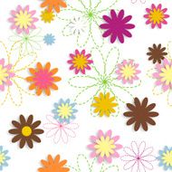 Flora Flower Seamless Pattern Design Vector Illustartion N2